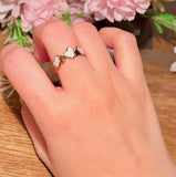 White Heart Band Ring