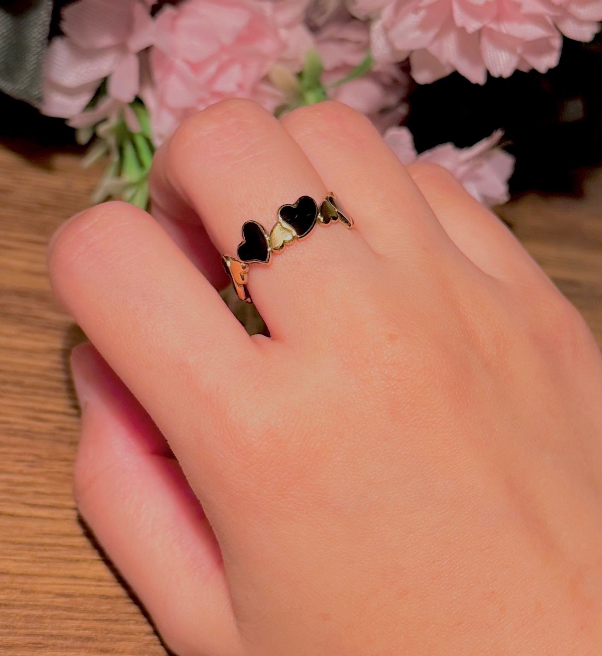 Black Heart Band Ring