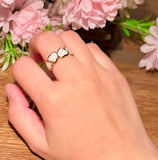 White Heart Loop Ring