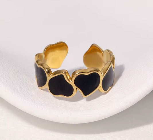 Black Heart Loop Ring