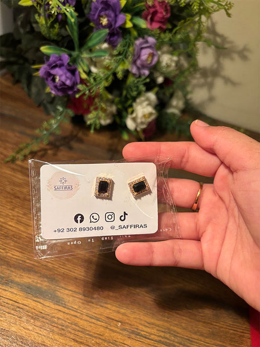 Black Square Studs