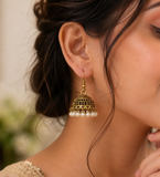 Pearl Oxidise Jhumki
